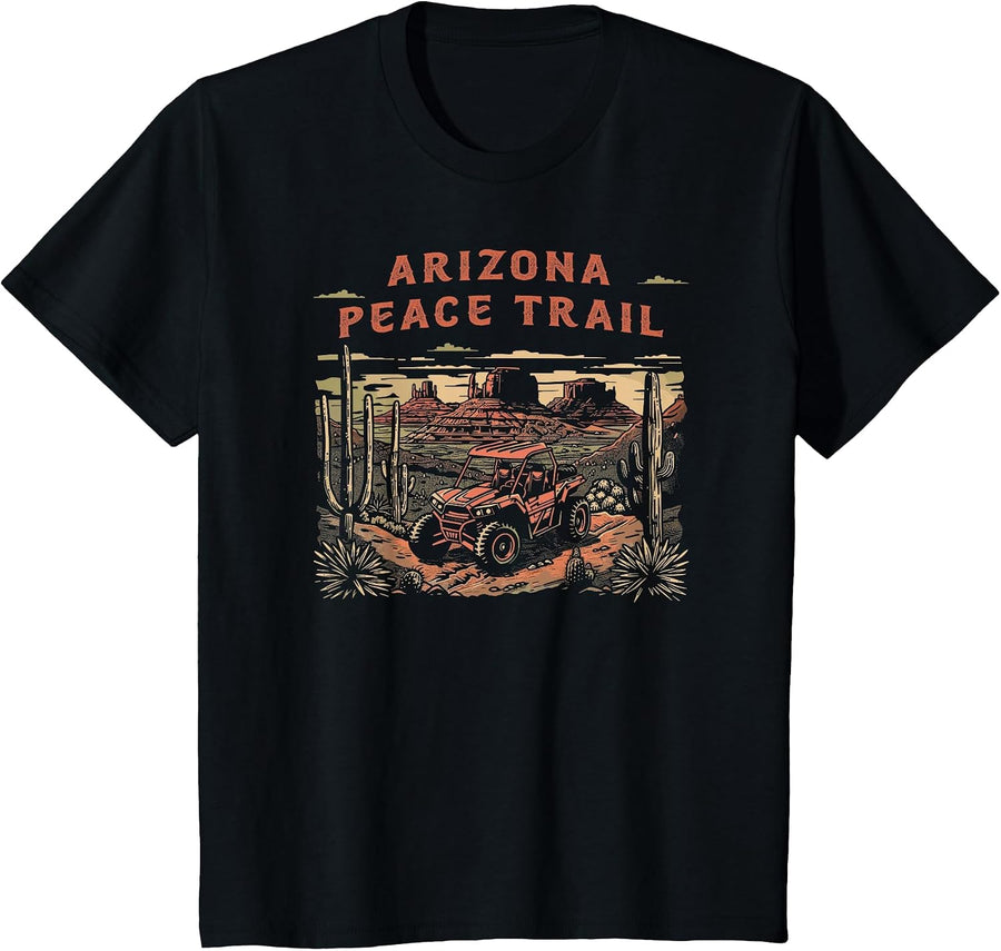 Arizona Peace Trail ATV UTV OHV Quad Offroad T-Shirt - Black