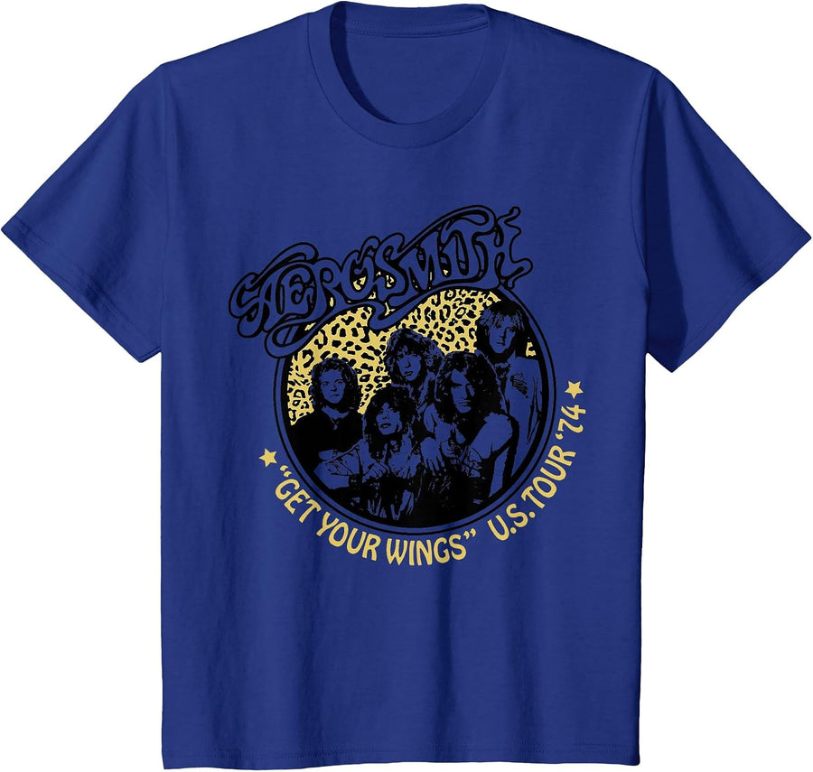 Aerosmith - Wings Tour '74 T-Shirt - Royal Blue
