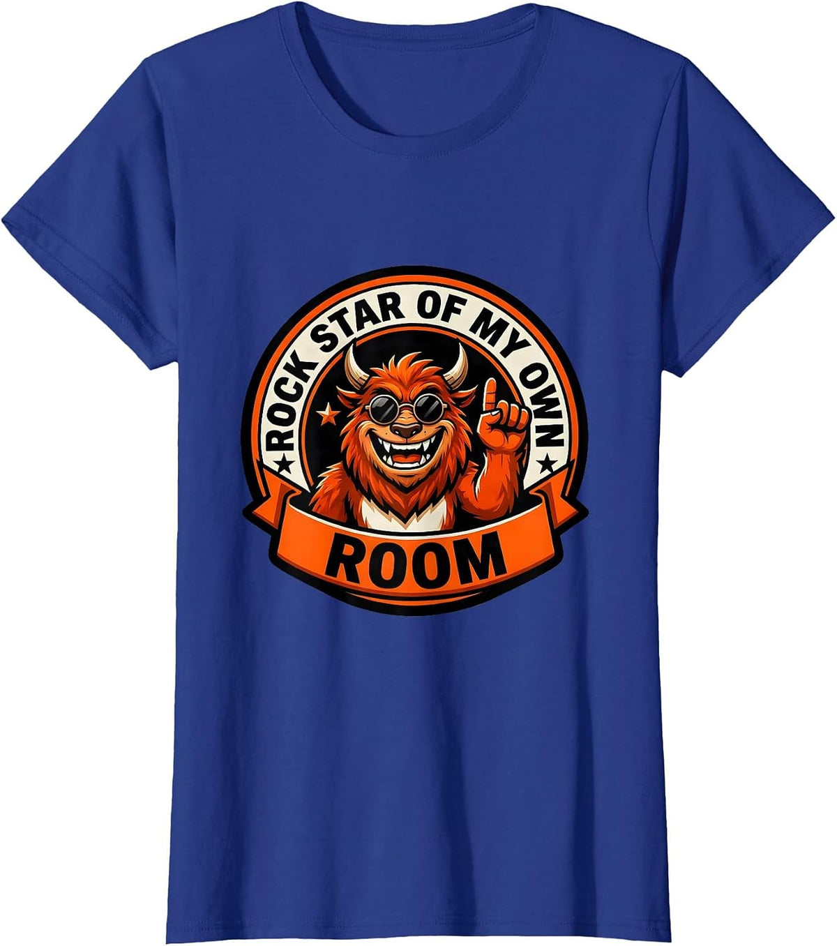 Women's Rock Star Of My Own Room Funny Rock Music Fan Novelty T-Shirt - Royal Blue