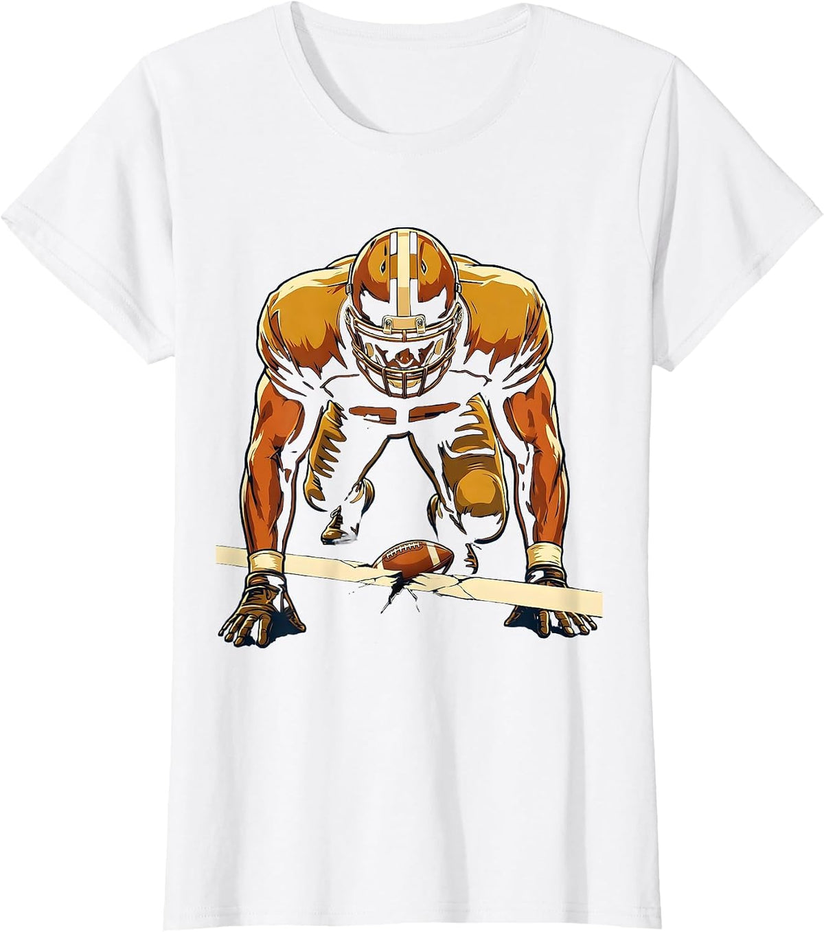 Women's Lineman Brick Wall Football Player Humor T-Shirt - White