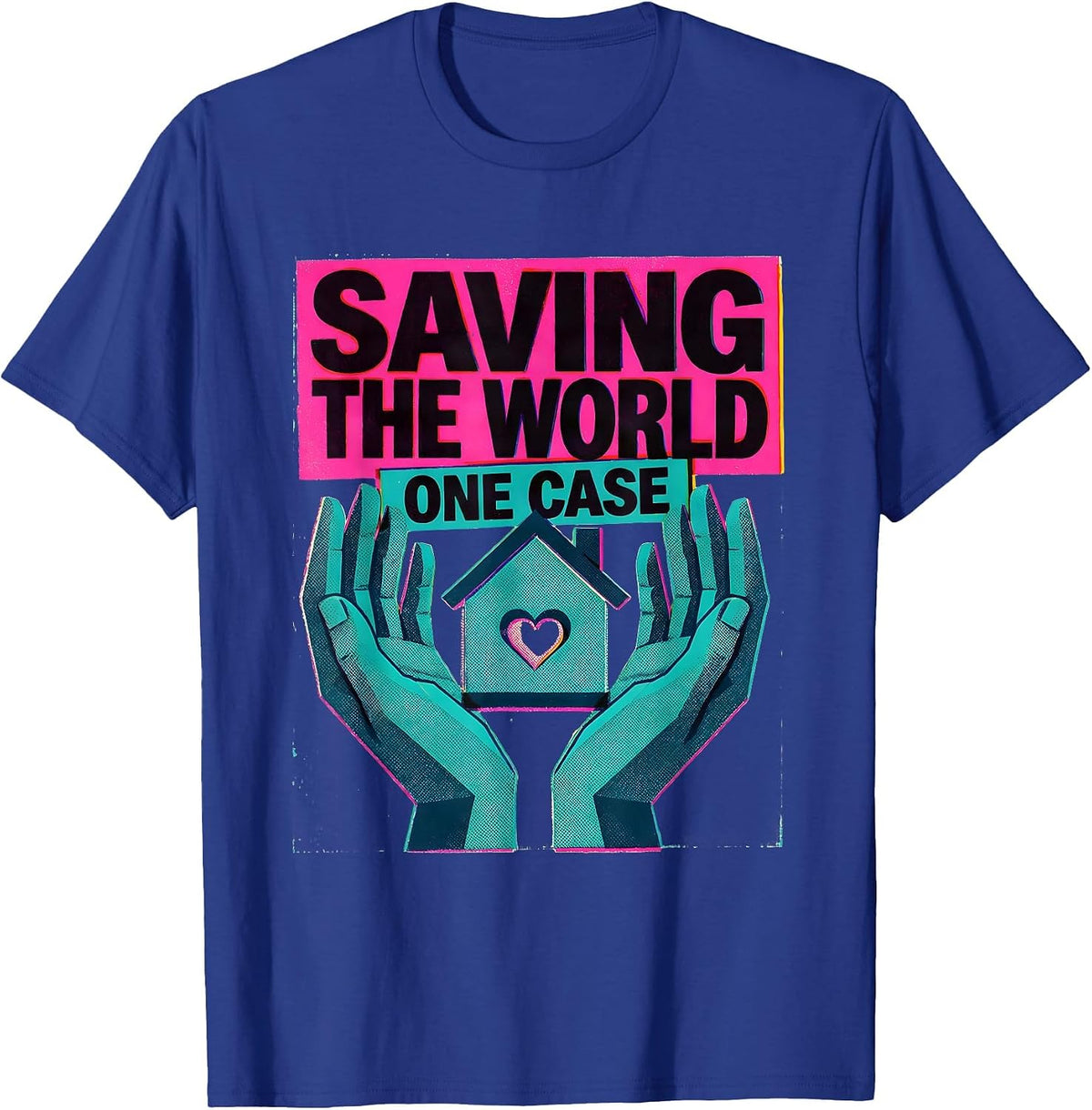 Men's Saving the World One Case Social Worker Design T-Shirt - Royal Blue