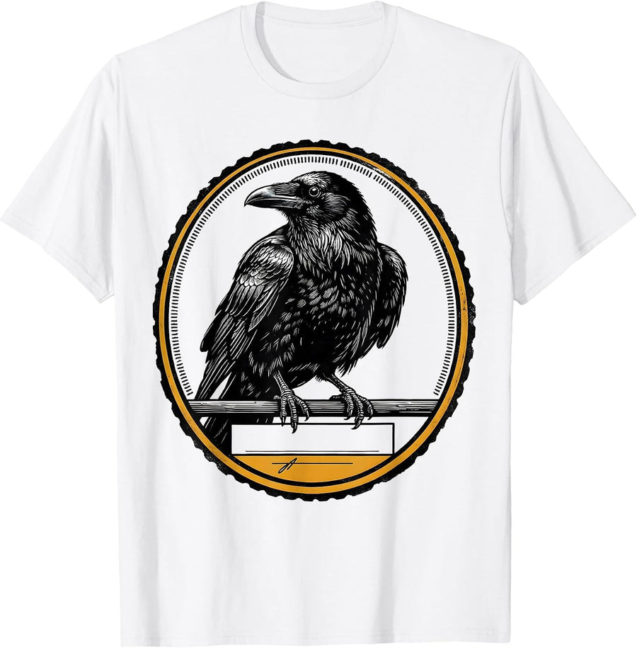 Men's Funny F-Caw-F Crow Gothic Dark Humor Bird Lover T-Shirt - White