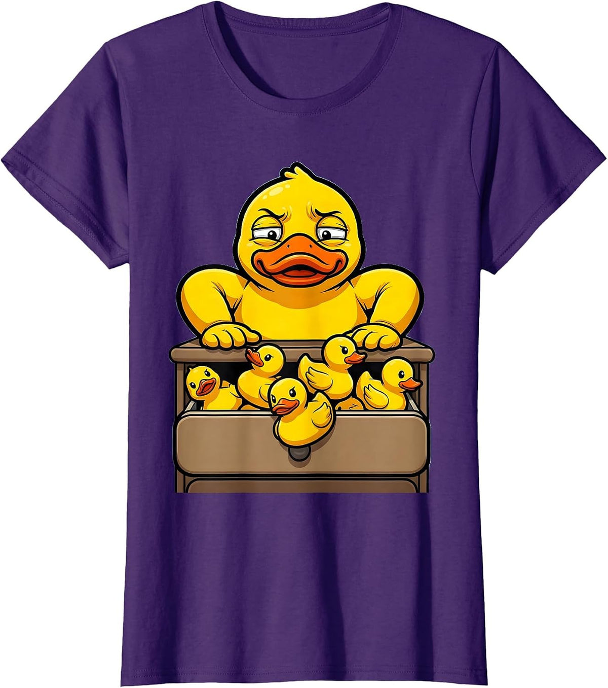 Women's Guilty Bath Duck Cartoon Novelty Gift for Duck Lovers T-Shirt - Purple