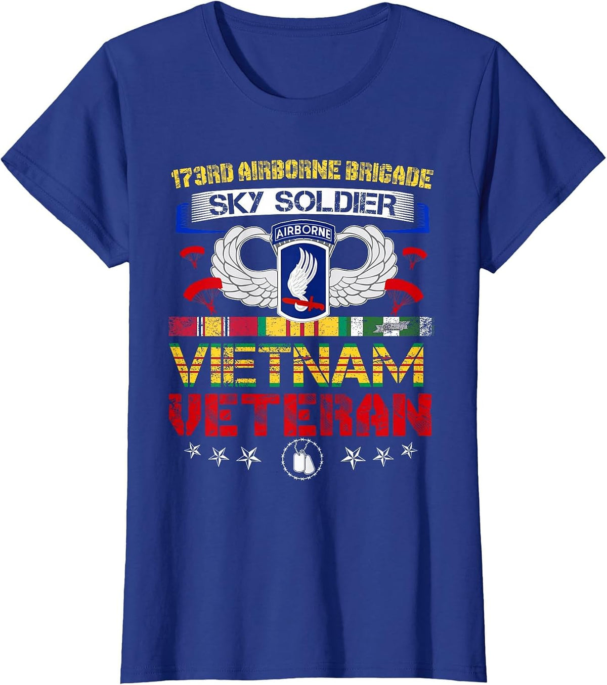 173rd Airborne Brigade Vietnam Veteran Shirt Sky Soldier T-Shirt - Royal Blue