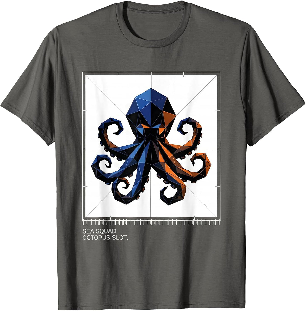 Sea Squad Octopus Slot Geometric Halloween Costume Gag T-Shirt - Asphalt Grey