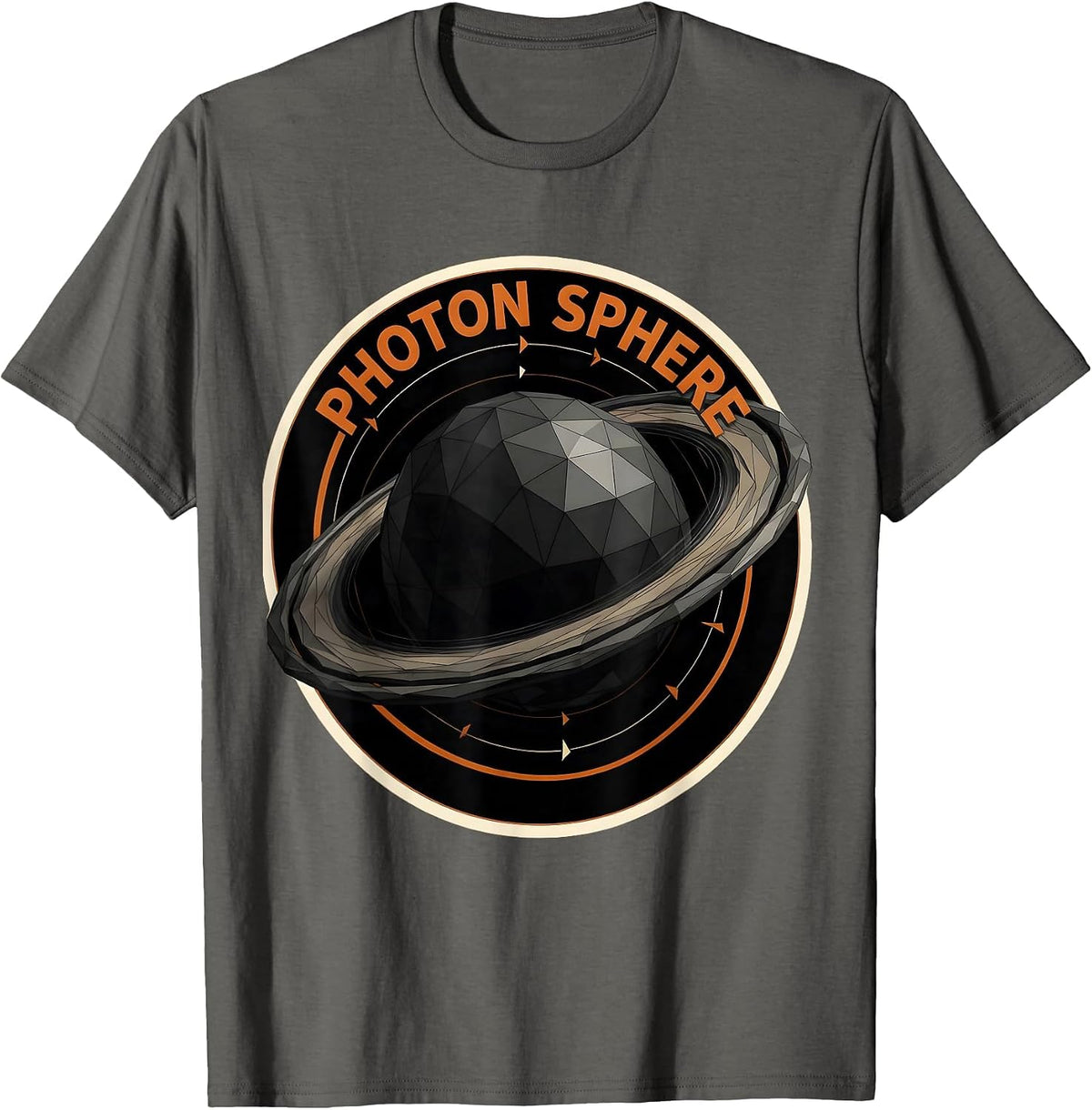 Men's Photon Sphere Low Poly Black Hole Physics Astrophysicist T-Shirt - Asphalt Grey