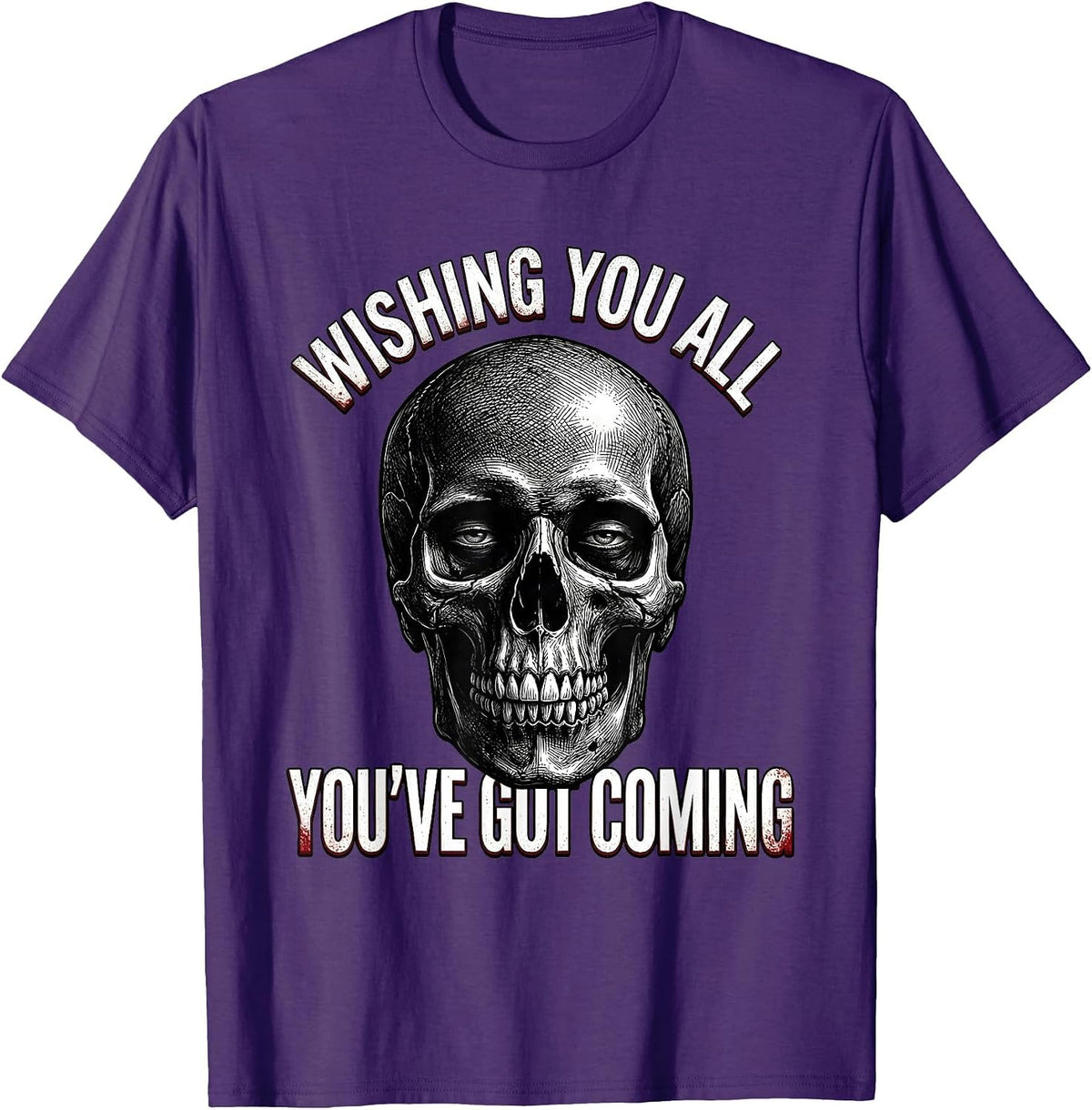 Men's Wishing You All You've Got Coming Horror Punk Streetwear T-Shirt - Purple