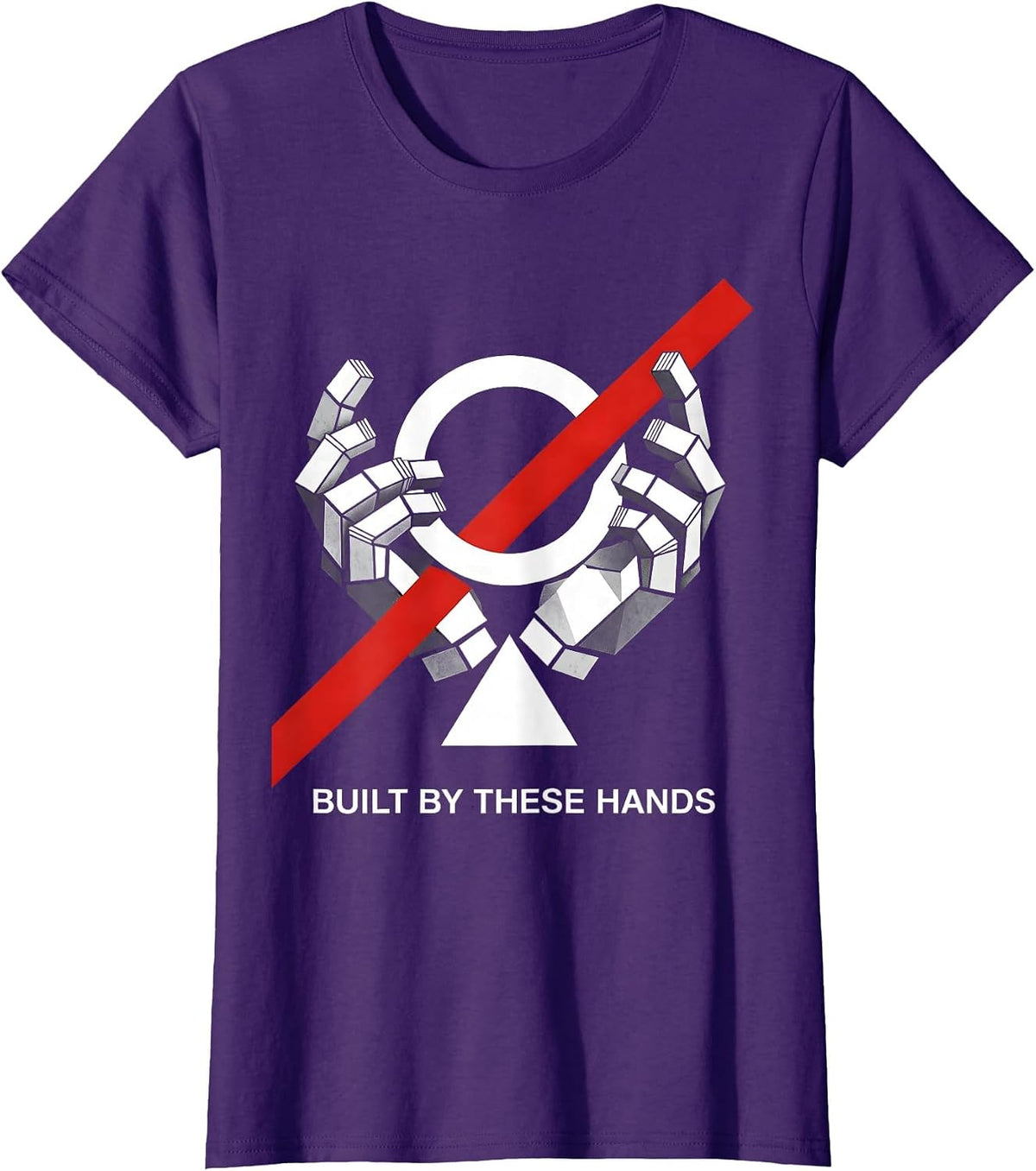 Women's Built By These Hands Blue Collar Worker Design T-Shirt - Purple