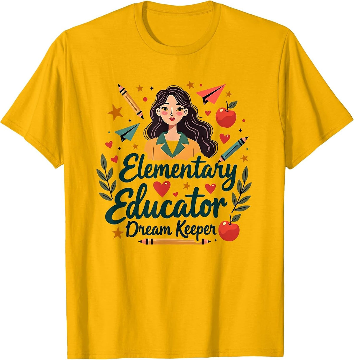 Elementary Educator Dream Keeper Design T-Shirt - Golden Yellow