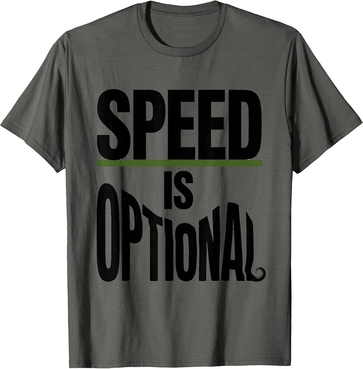 Men's Speed Is Optional Funny Sloth Lover Lazy Humor Gift T-Shirt - Asphalt Grey