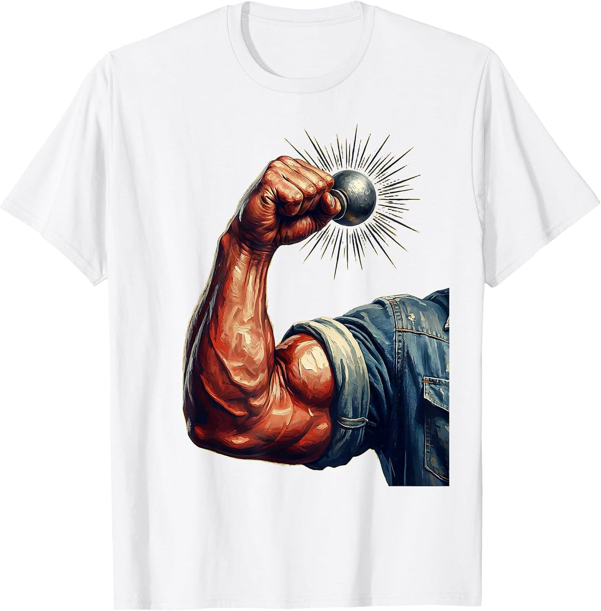 Men's Rosie the Riveter Bold Bicep Flex Graphic T-Shirt - White