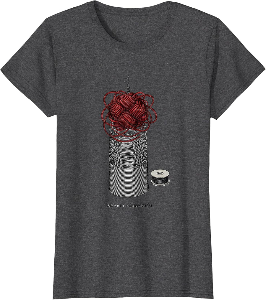 Women's Every Plotter Has A Breaking Point Funny 3D Printing Humor T-Shirt - Dark Heather Grey