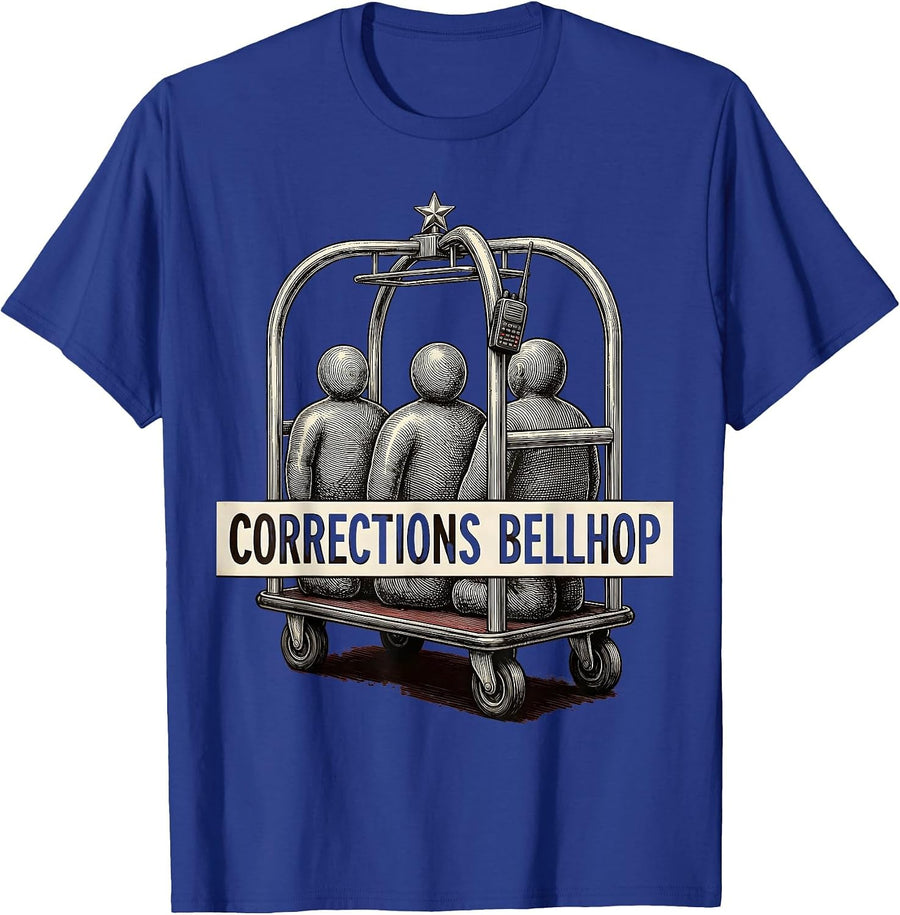 Corrections Bellhop Funny Correctional Officer Gift Law T-Shirt - Royal Blue