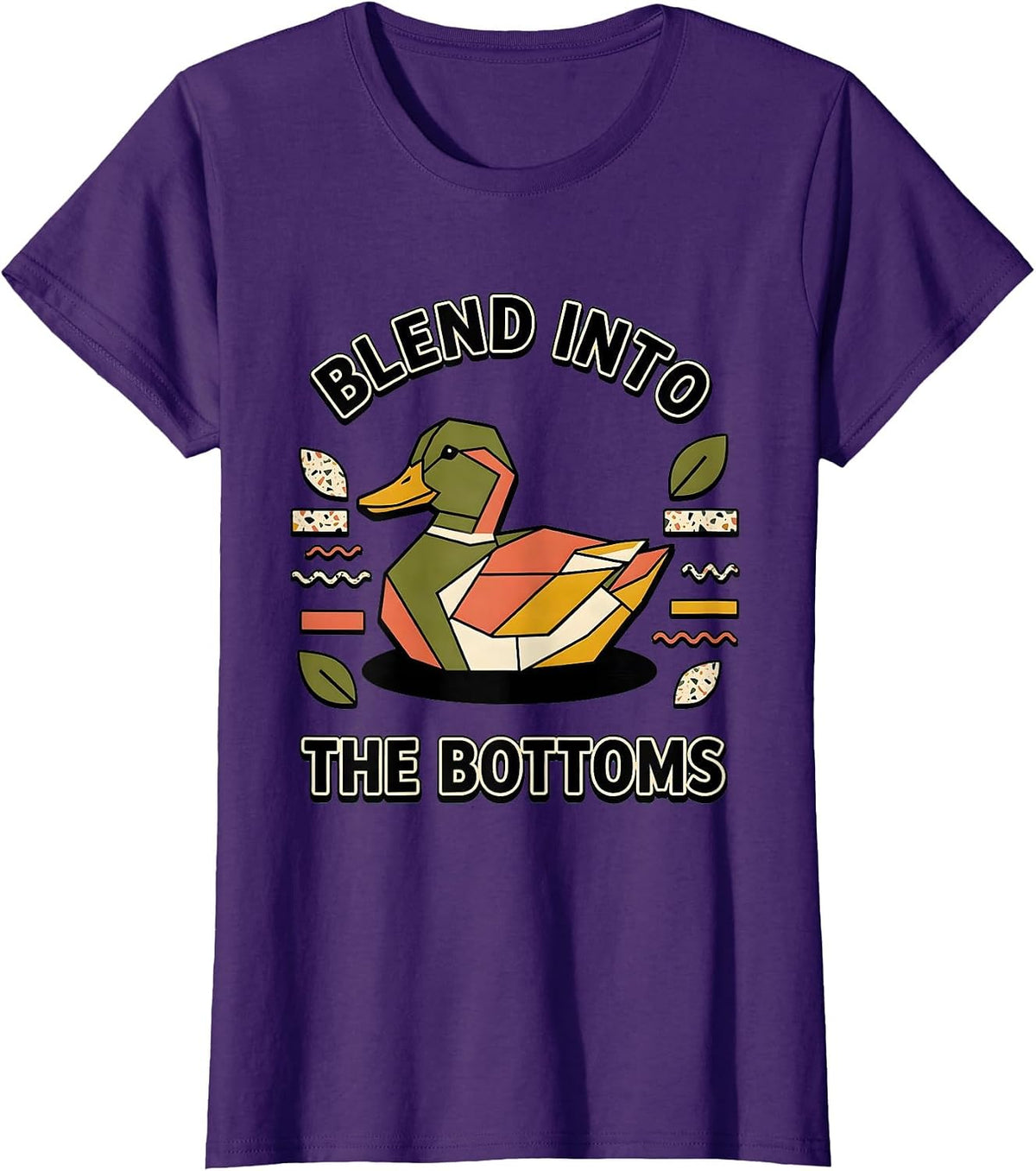 Women's Blend Into the Bottoms Bottomland Camo Design T-Shirt - Purple