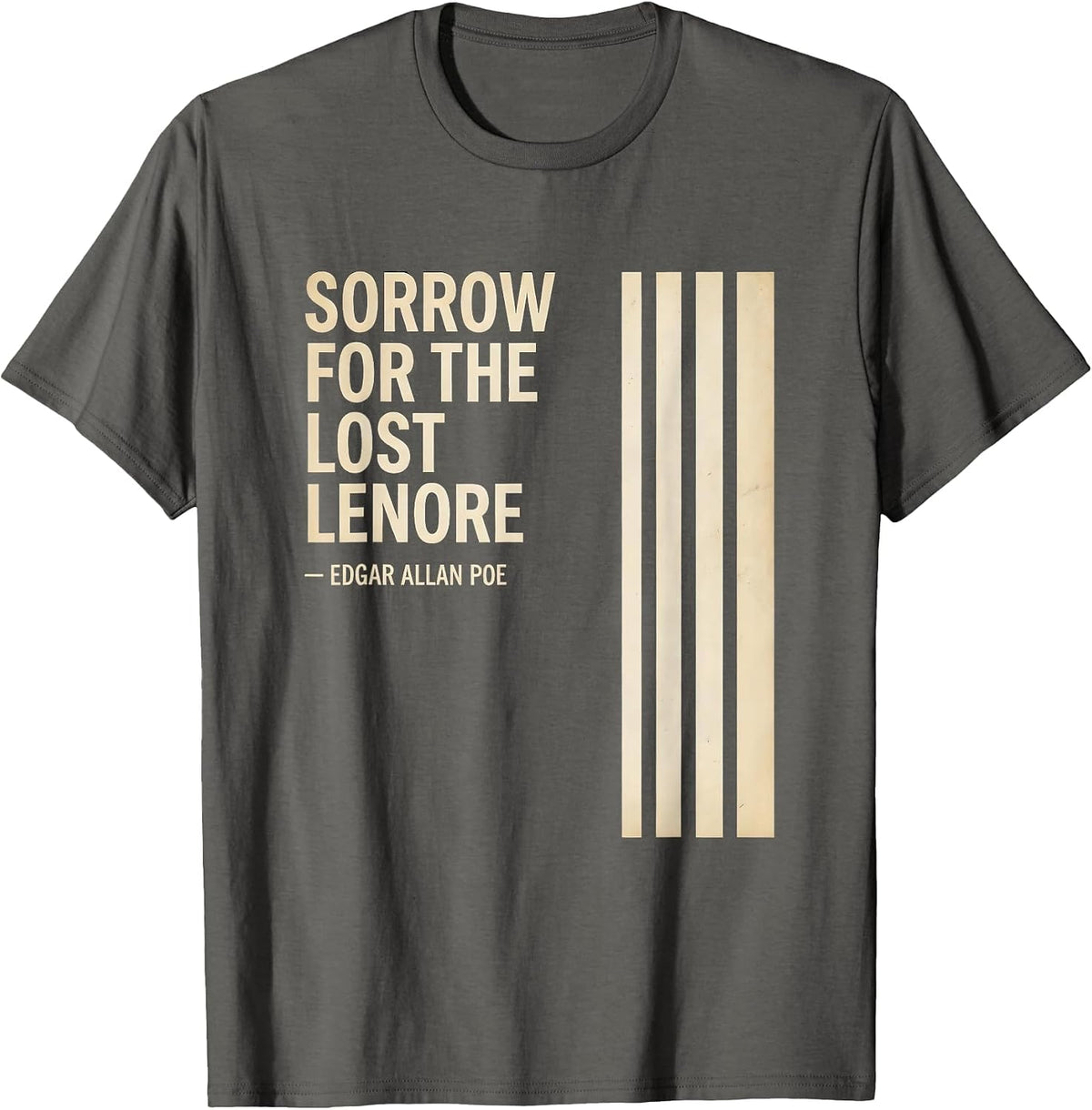 Sorrow for the lost Lenore — Edgar Allan Poe Gothic T-Shirt - Asphalt Grey