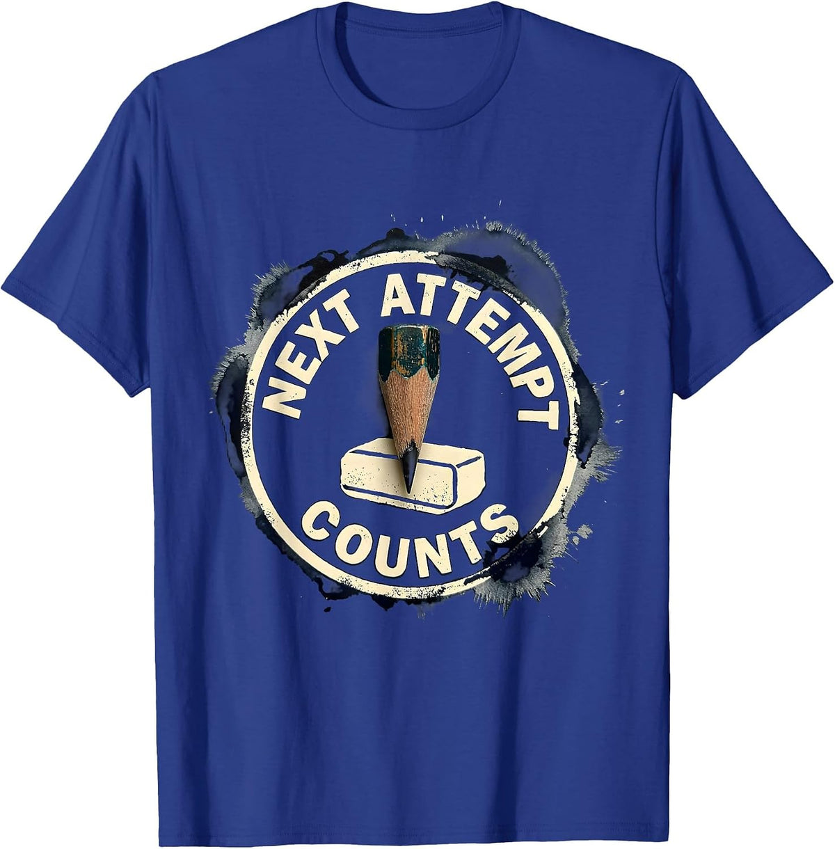 Men's Next Attempt Counts Growth Mindset Teacher Classroom T-Shirt - Royal Blue