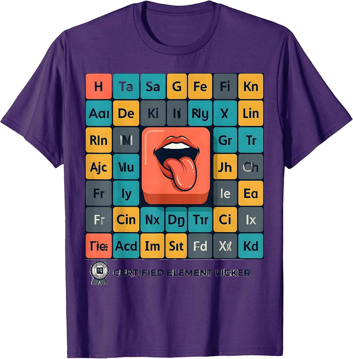 Certified Element Licker Periodic Table Design T-Shirt - Purple