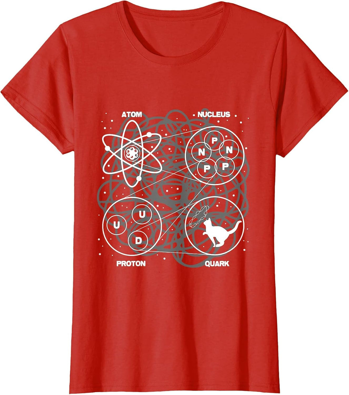 Quantum Mechanics String Theory - Physicist Science Lover T-Shirt - Red