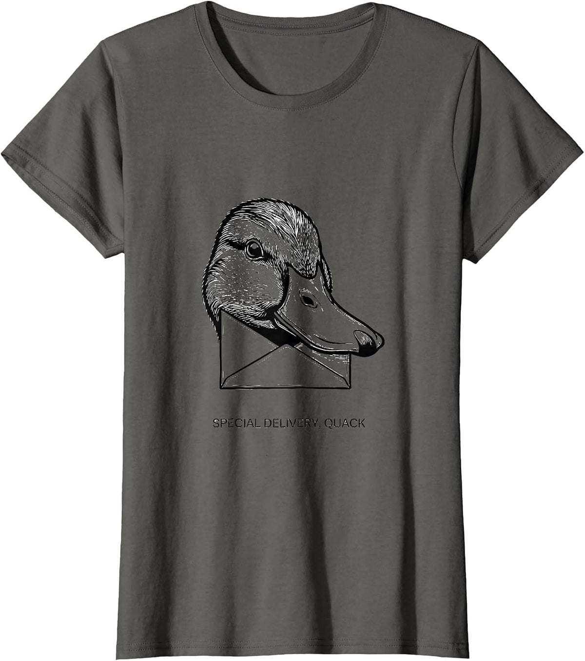 Women's Special Delivery, Quack Funny Duck Pun Novelty Humor T-Shirt - Asphalt Grey