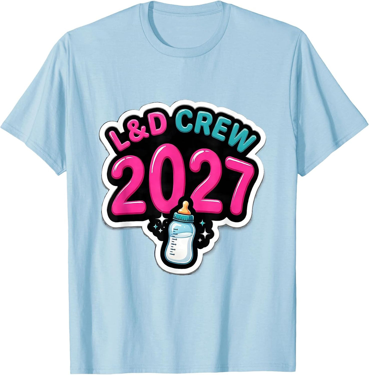 Men's L&D Crew 2027 Funny Nurse Crew New Years Eve Party T-Shirt - Baby Blue