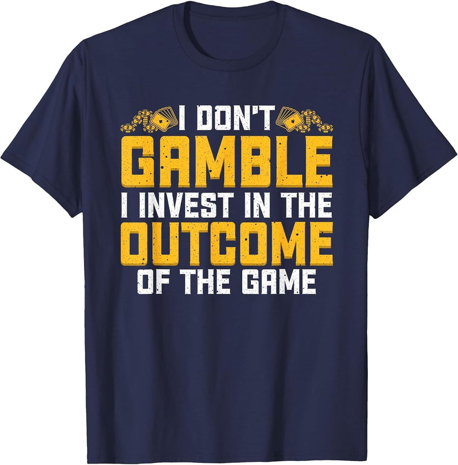 Funny Gambling Art for Men Women Gambler Poker Casino Lover T-Shirt - Navy Blue