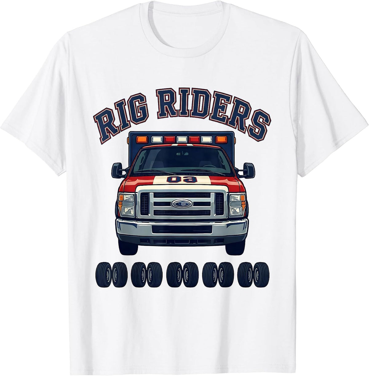 Men's Rig Riders Sports EMS Paramedic EMT Crew Gift T-Shirt - White