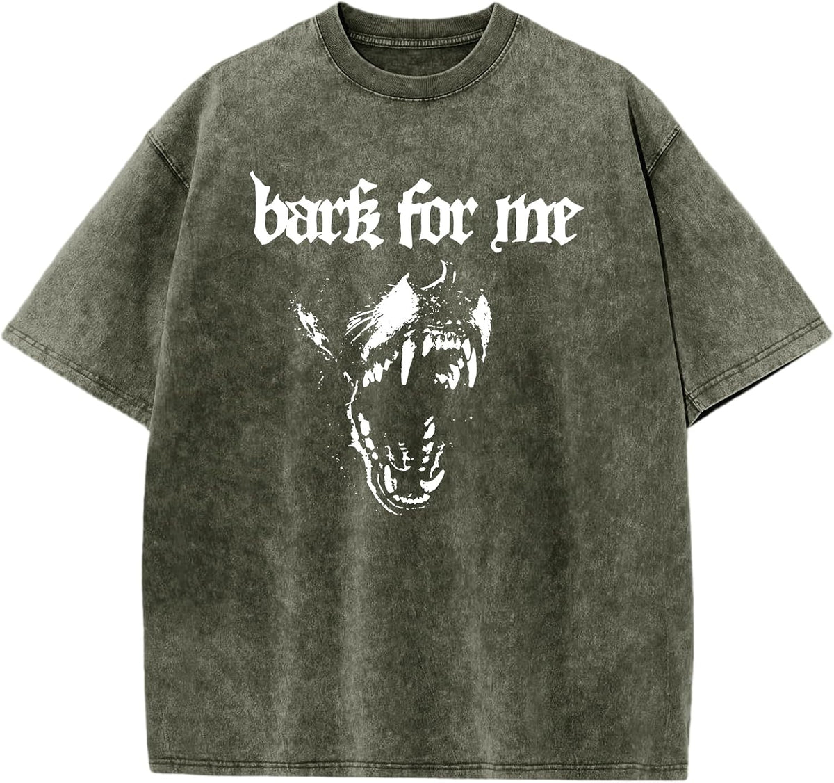 Goth Grunge Shirts for Women Gothic Bark for Me Punk Streetwear Shirt Y2k Graphic Tees Oversized Acid Wash Tshirt - Army