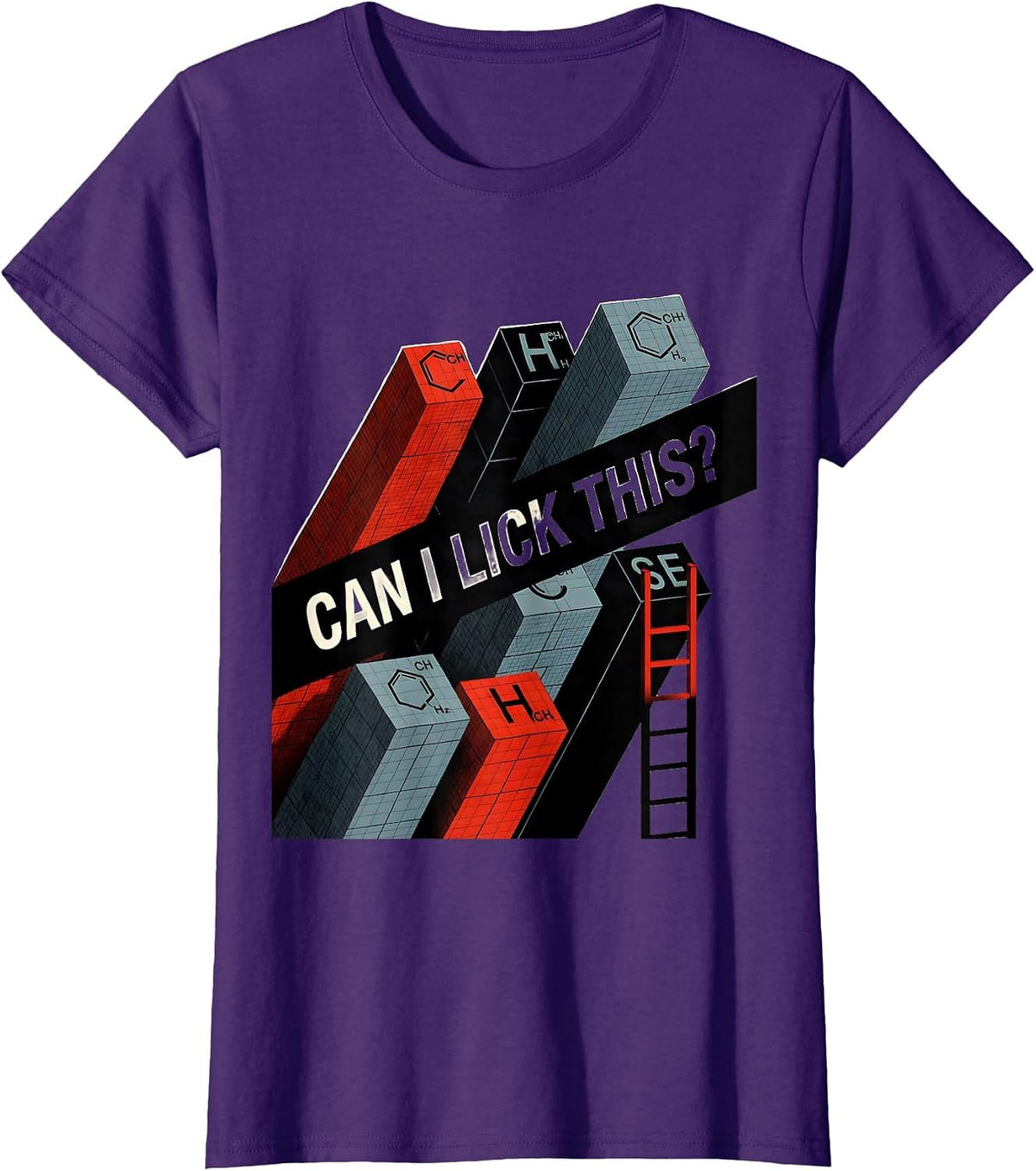 Women's Can I Lick This Funny Periodic Table Science Teacher Gift T-Shirt - Purple