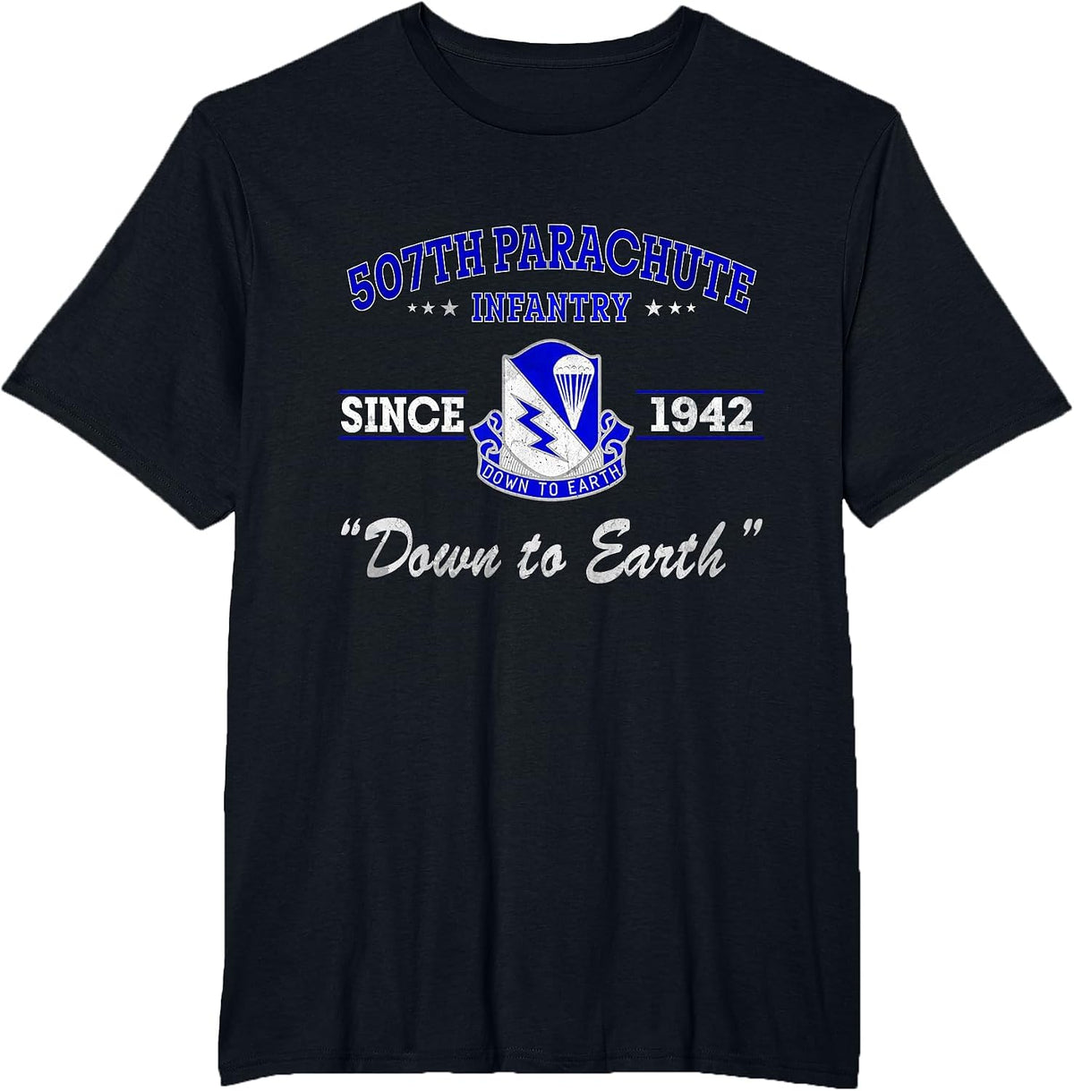 507th Parachute Infantry Regiment Veteran Father Day T-Shirt - Black