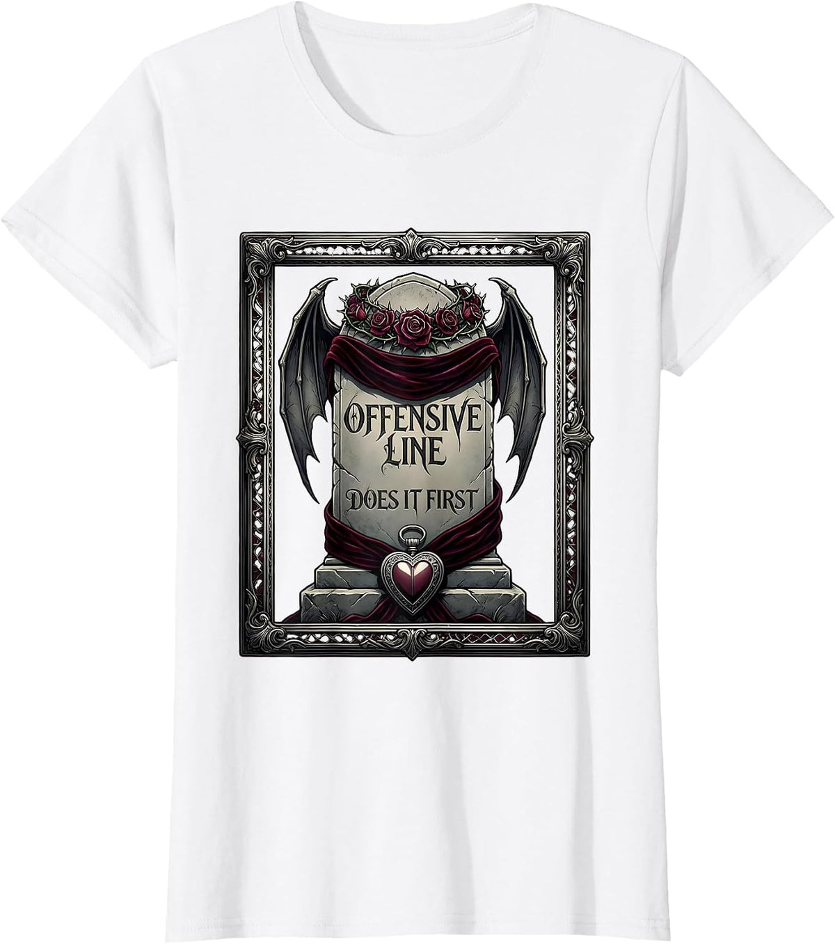 Women's Offensive Line Does It First Lineman Design T-Shirt - White