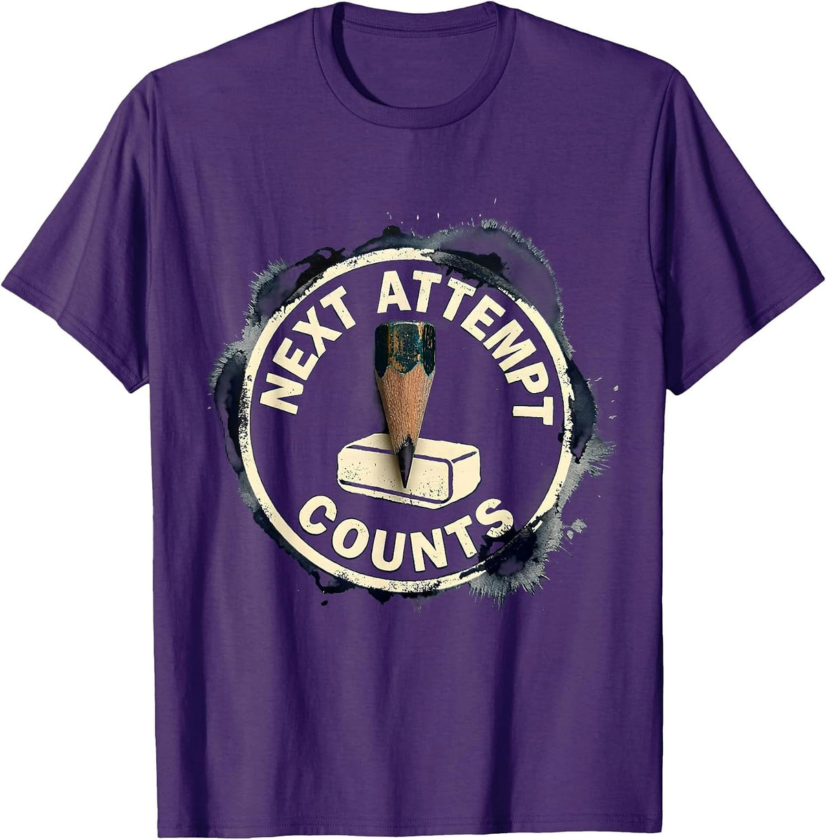 Men's Next Attempt Counts Growth Mindset Teacher Classroom T-Shirt - Purple