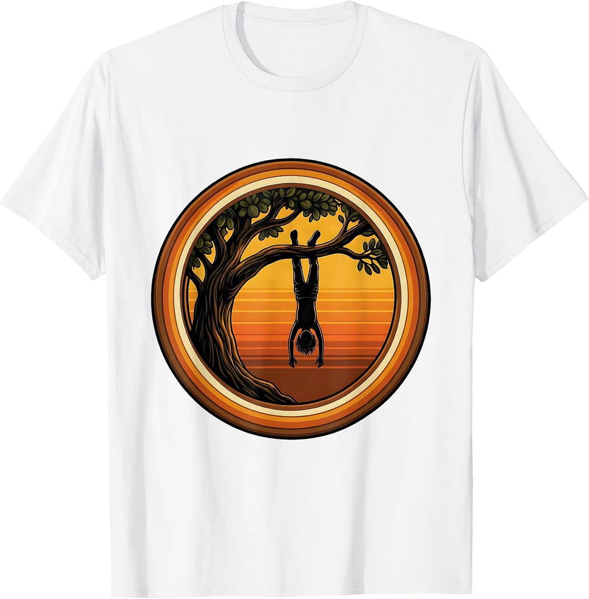 Men's Boy Mom Upside Down Tree Climbing Adventure T-Shirt - White