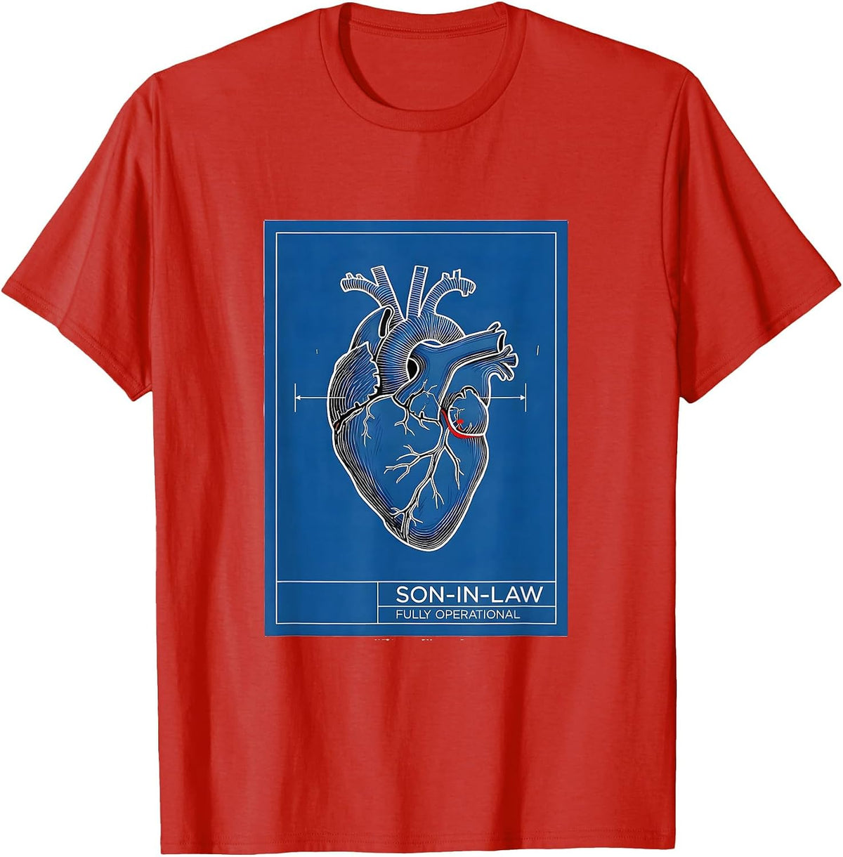 Men's Son-In-Law Fully Operational Technical Blueprint Funny T-Shirt - Red