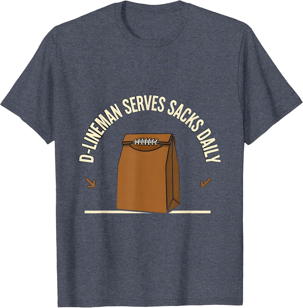 D-Lineman Serves Sacks Daily Funny Football Lineman Youth T-Shirt - Heather Blue