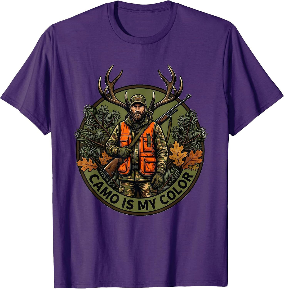 Camo Is My Color Hunting Design T-Shirt - Purple