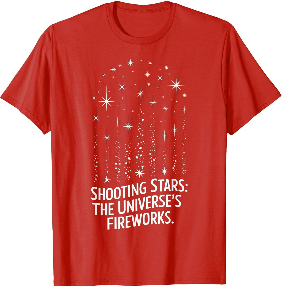 Shooting Stars Celestial Design for Astronomy Lovers T-Shirt - Red