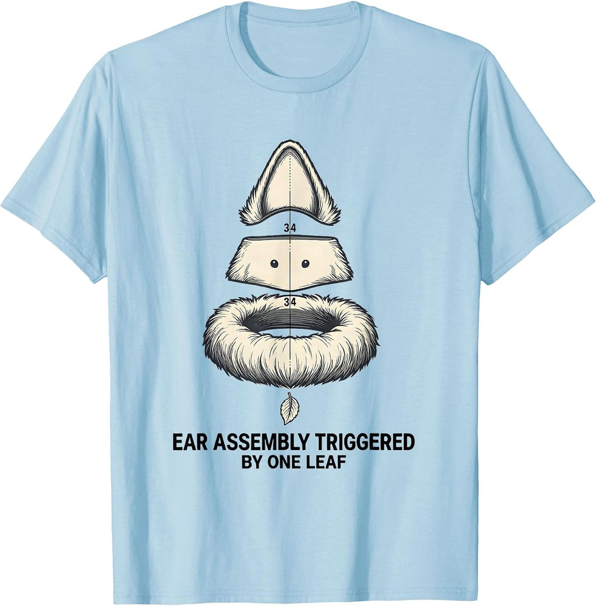 Men's Ear Assembly Triggered By One Leaf Funny Great Pyrenees Dog T-Shirt - Baby Blue