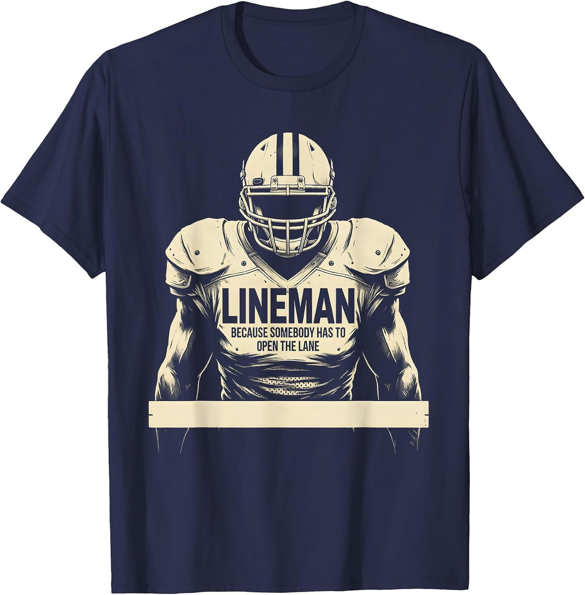 Men's Lineman Because Somebody Has To Open The Lane Funny T-Shirt - Navy Blue