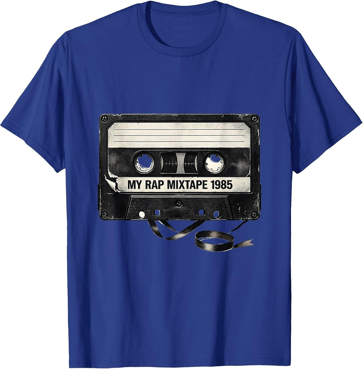 Men's My Rap Mixtape 1985 Retro Hip Hop Nostalgia 80s Mixtape T-Shirt - Royal Blue
