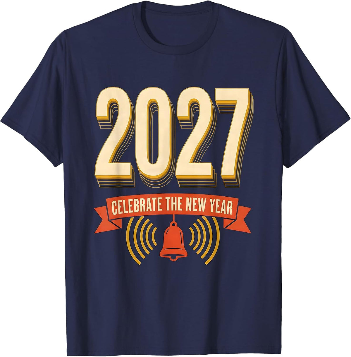 Men's Celebrate The New Year 2027 Festive Party Countdown Family T-Shirt - Navy Blue