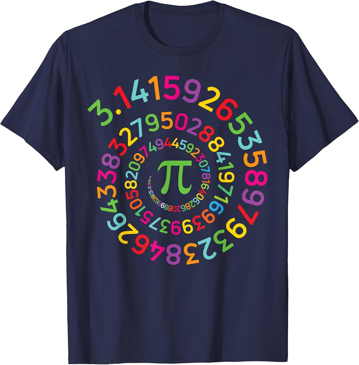 PI Day Spiral Shirt 3.14159 Women Kids Men Math Teacher T-Shirt - Navy Blue