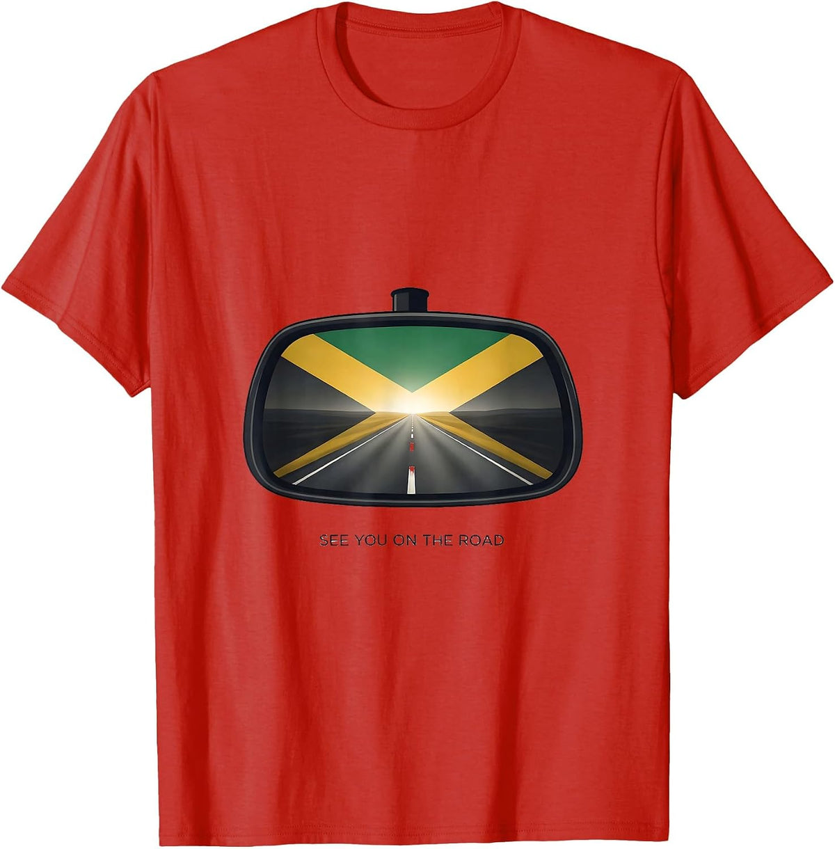 Men's See You On The Road Editorial Conceptual Jamaican Carnival T-Shirt - Red