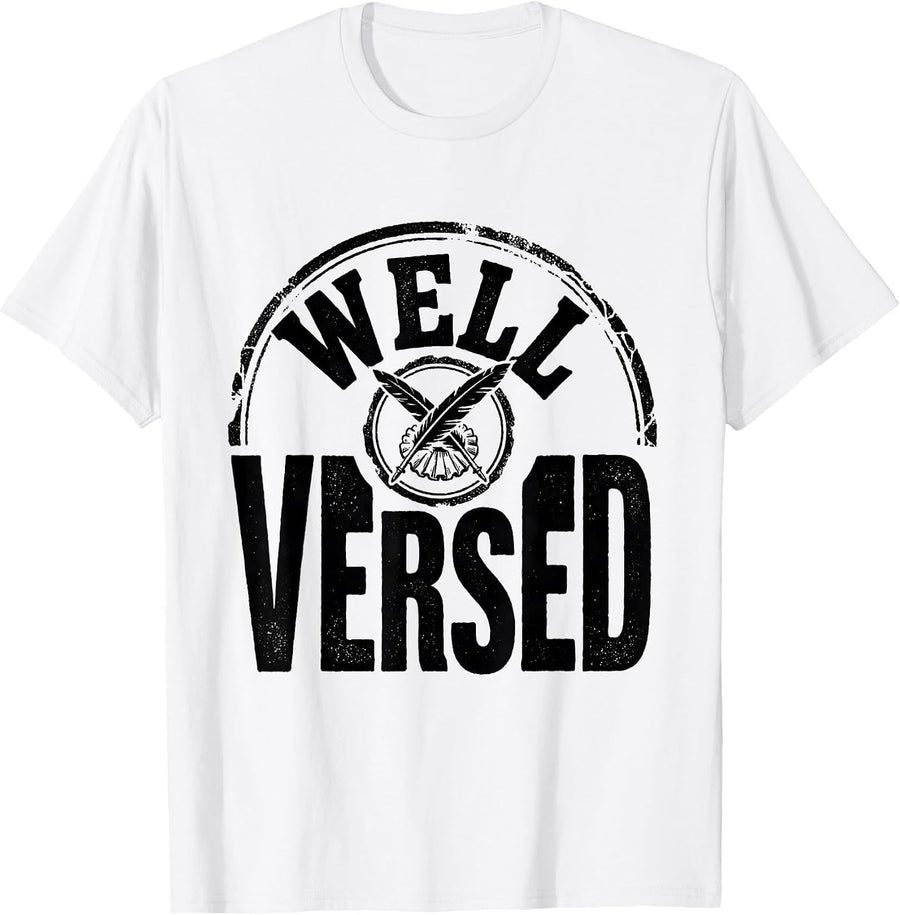 Men's Well Versed Rubber Stamp Shakespeare Literary Quote Theater T-Shirt - White