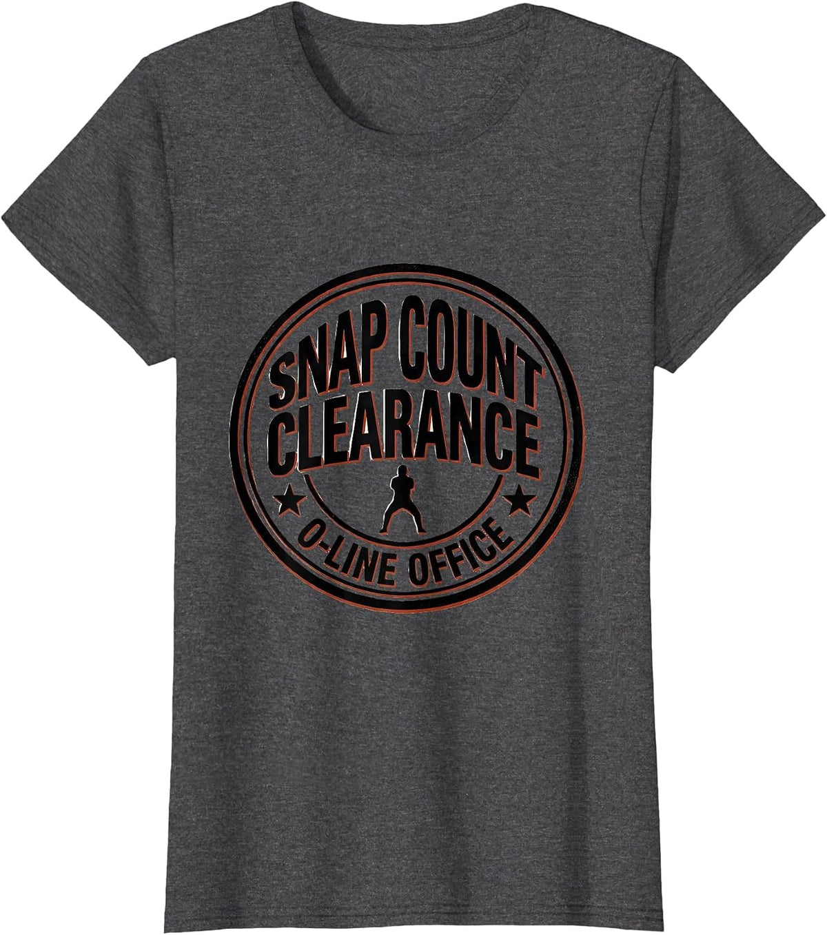 Women's Snap Count Clearance — O-Line Office Football Lineman Humor T-Shirt - Dark Heather Grey