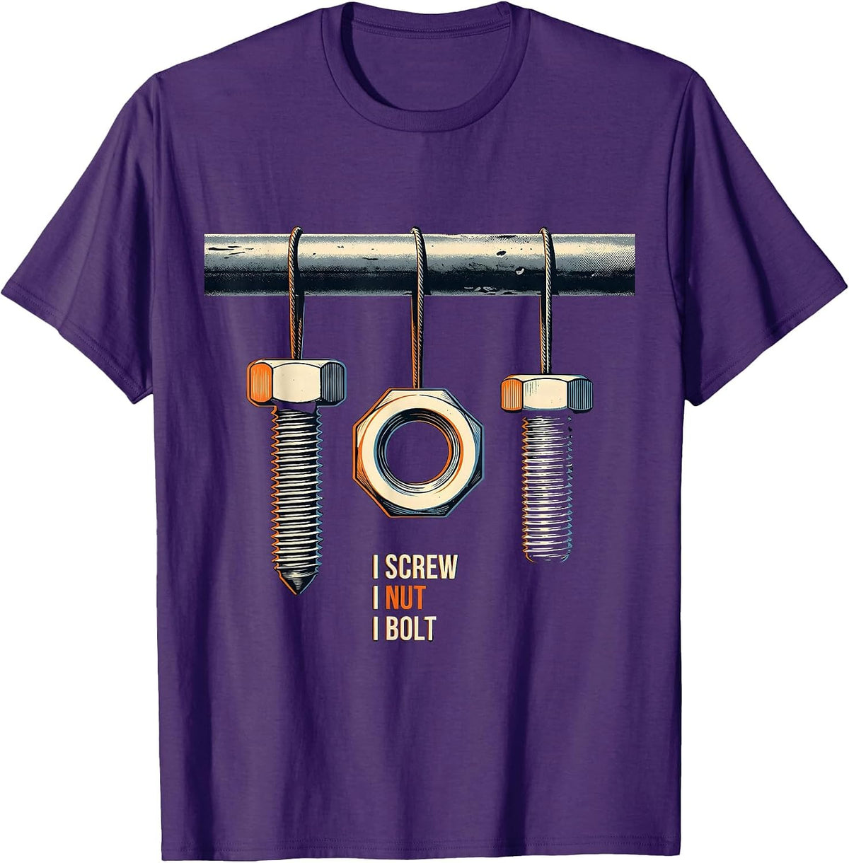 I Screw I Nut I Bolt Funny Handyman Mechanic Tool Pun T-Shirt - Purple