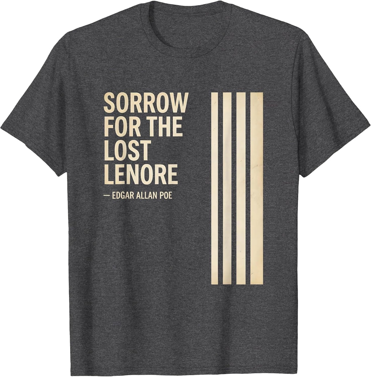Sorrow for the lost Lenore — Edgar Allan Poe Gothic T-Shirt - Dark Heather Grey