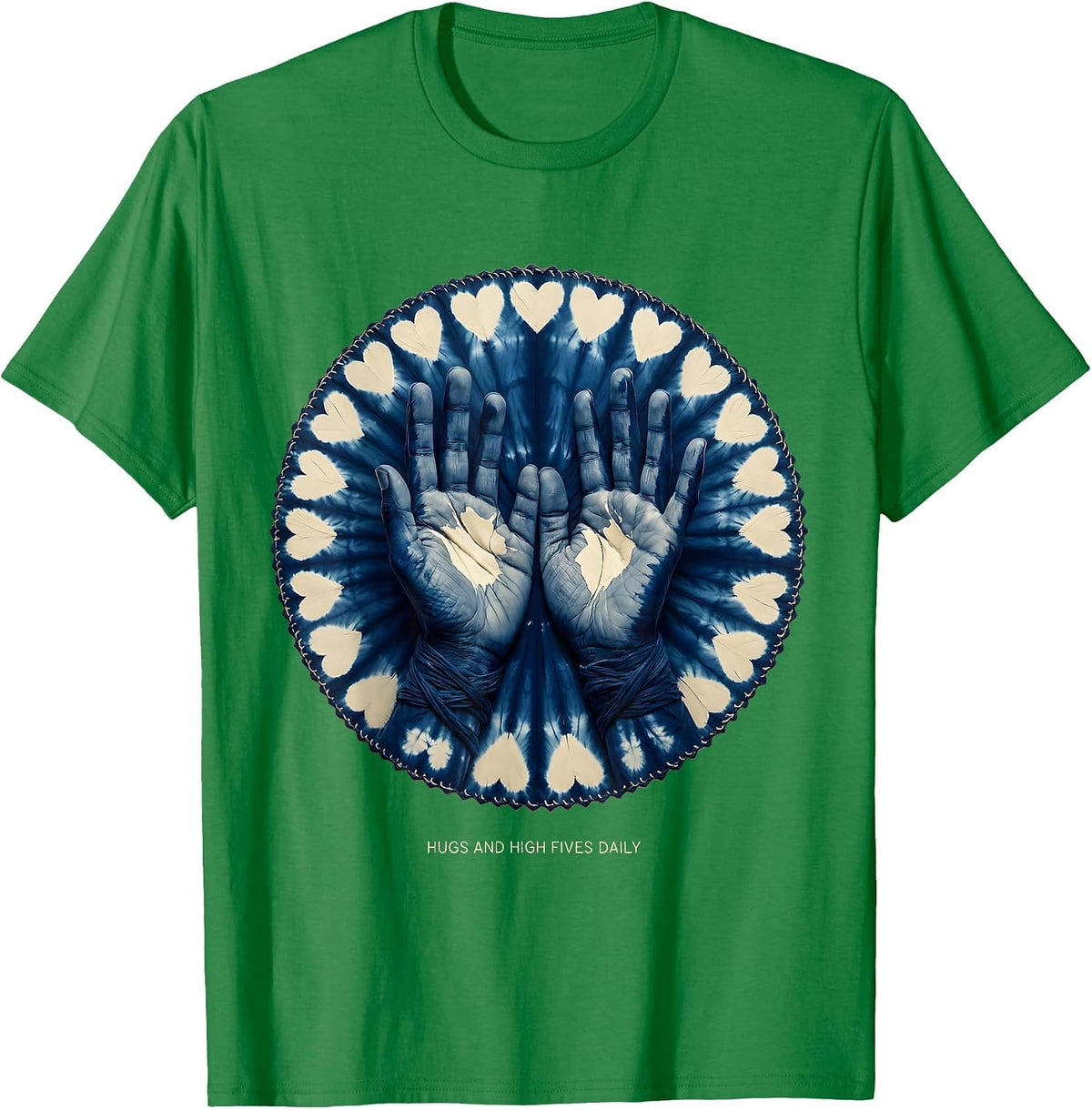 Men's Hugs And High Fives Daily PreK Teacher Design T-Shirt - Kelly Green