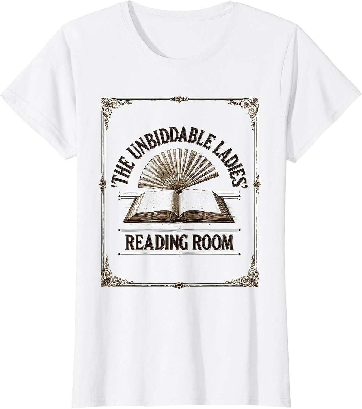 Women's The Unbiddable Ladies' Reading Room Witty Jane Austen T-Shirt - White