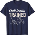 Classically Trained Retro Racing Three Pedals Manual Car Guy T-Shirt - Navy Blue