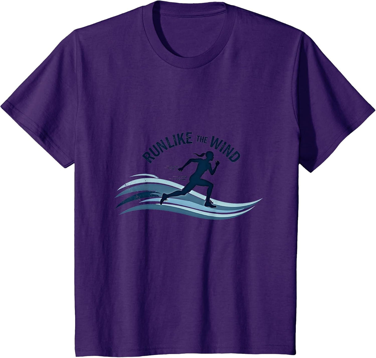 Run Like The Wind Cross Country Runner Motivational T-Shirt - Purple